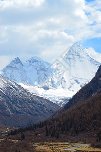 雪山场景网站高原白色金子地标高地阳光藏区风景图片