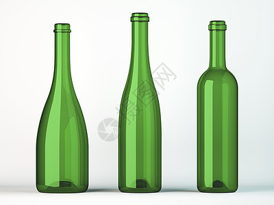 三个空无瓶装葡萄酒图片