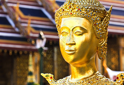 在泰国曼谷大宫殿的金色骨架雕像情调寺庙艺术异国旅行历史装饰品旅游建筑学宗教图片