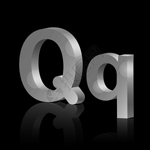 金属字母Q英语教育合金字法学习徽章语言艺术白金字体图片