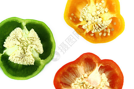 色彩多彩的甜甜胡椒片辣椒烹饪卫生蔬菜美食胡椒橙子保健饮食食物图片