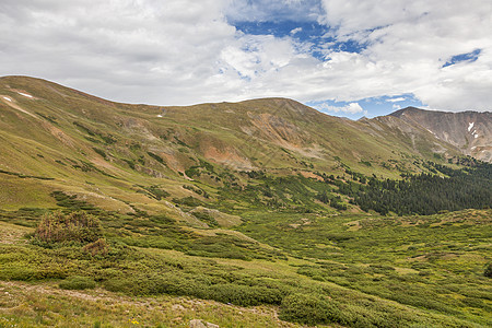 风吹洛基山高山地区背景