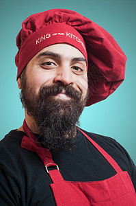 快乐的胡须胖胖大厨男人厨师食物餐厅厨娘微笑职业烹饪胡子美食图片