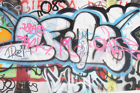 街头街头艺术黄色木板蓝色墙纸青年垃圾破坏者城市签名涂鸦图片