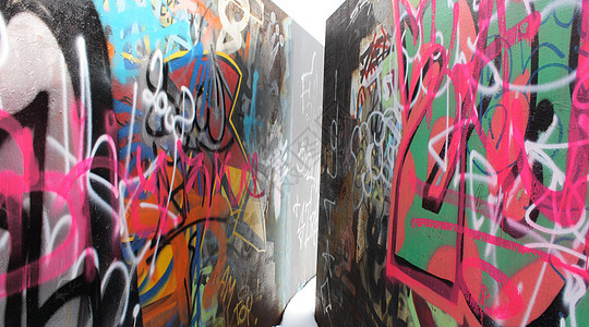街头街头艺术木板滑冰街道涂鸦作品墙纸城市破坏者青少年蓝色图片