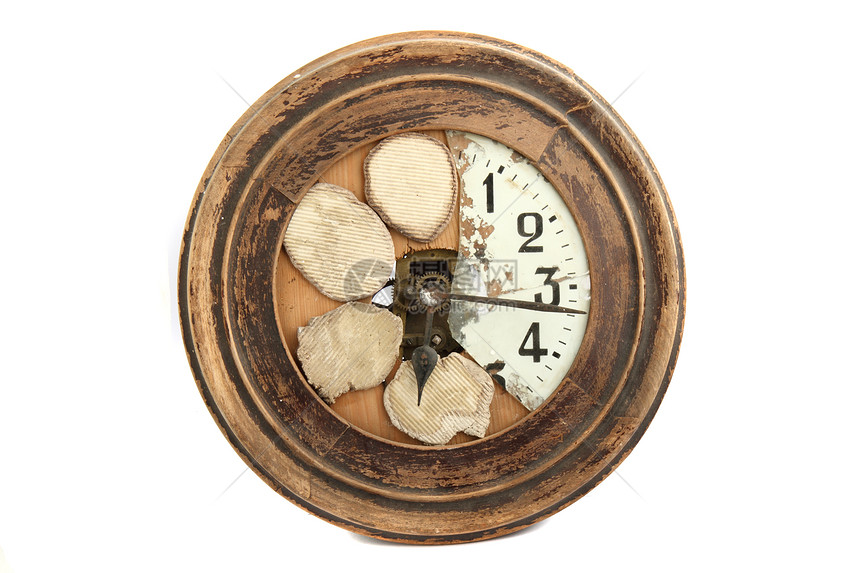 旧时钟钟表字母反射复古手表风格古玩小时时间棕褐色图片