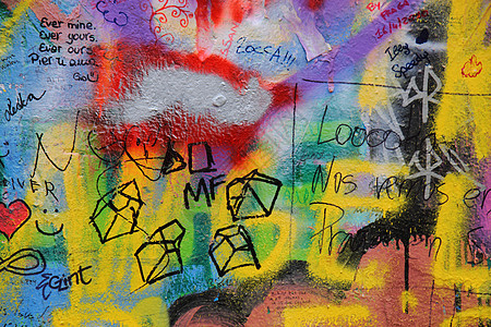 抽象的街头艺术背景签名黄色作品滑冰木板涂鸦青少年文化破坏者青年背景