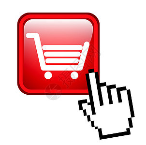 电子商务红色按钮白色电脑像素化电子互联网屏幕大车销售图片
