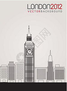 伦敦历史性旅行观光海报旅游时间绘画地标插图建筑图片