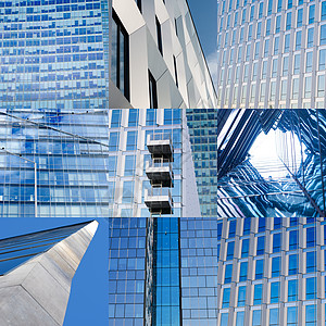现代建筑玻璃镜子蓝色建筑学背景图片