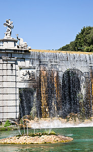 意大利雕像喷泉国王公园建筑城堡石头瀑布岩石雕塑图片