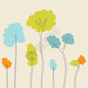 美丽的春季背景插图 B生态绘画艺术植物森林生长植物学叶子花园季节图片