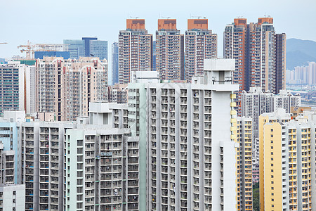 香港的公寓区财产市中心住房民众住宅窗户房子城市建筑学衣服图片