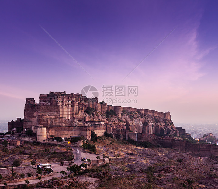 印度拉贾斯坦邦历史观光旅游风景地标堡垒天空防御旅行历史性图片