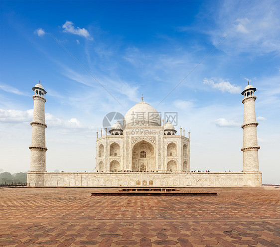 印度阿格拉州Taj Mahal景点观光文化石头旅游历史性建筑学游客旅行吸引力图片