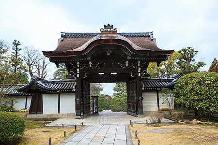 高台寺庙建筑花园树叶公园季节旅行风景池塘地标遗产图片