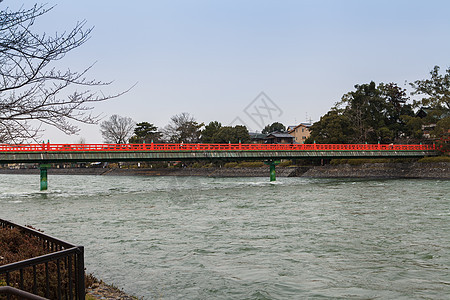 水面上的红桥天桥池塘风景花园分支机构叶子小路人行道公园灌木丛图片