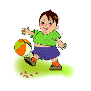 玩球的小男孩男人优胜者女性微笑孩子男生婴儿童年运动游戏图片