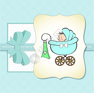 带有婴儿和Pram的婴儿男孩公告卡横幅庆典女孩微笑男生框架邀请函隐藏婴儿车长廊图片