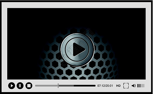 网络视频播放器窗户屏幕电影玩家互联网按钮拉丝体积炙烤格栅图片