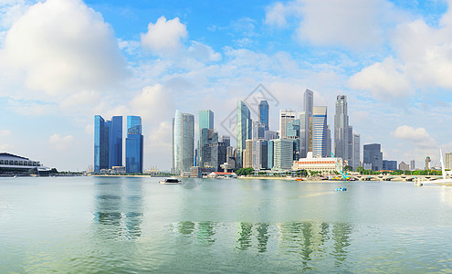 新加坡市中心码头港口金融海岸建筑酒店蓝色全景办公室财富图片