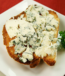 蓝奶酪吐司面包盘子香菜小吃美食营养烹饪早餐用餐味道图片