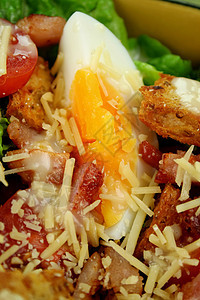 凯撒萨拉德青菜用餐西红柿午餐美食味道营养烹饪熏肉草药图片