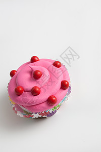 彩色纸杯蛋糕的特写小雨面包磨砂冰镇蛋糕甜点装饰背景图片