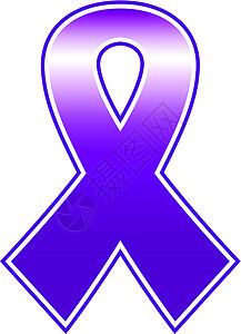 乳癌紫色丝带 白上隔绝图片