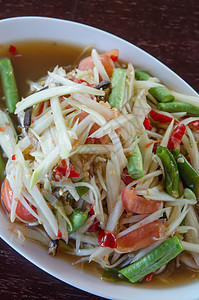 辣椒烹饪沙拉红色香料盘子美食白色绿色食物木瓜蔬菜背景图片
