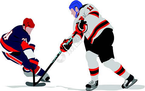 冰冰曲球运动员 为设计师绘制彩色矢量插图头盔竞赛玩家滑冰场冰球冰鞋艺术品锦标赛运动游戏图片