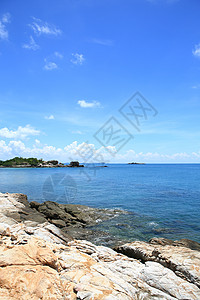 泰国沙美岛植物海滩支撑植被天空植物群海岸线冲浪地平线蓝色图片