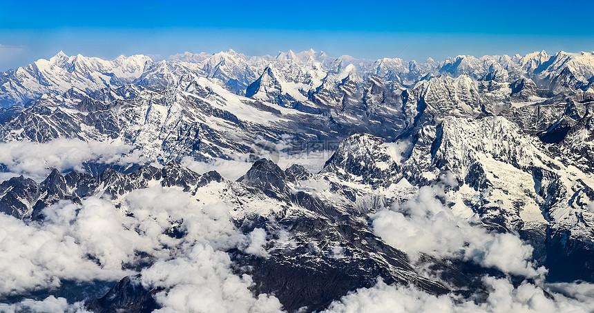 喜马拉雅山珠峰山脉全景图片