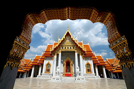 泰国曼谷佛教大理寺天空广场文化大理石好地方冥想寺院建筑学地标旅游图片