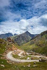 喜马拉雅山公路天气国家天空风景岩石柏油运输小路自由沥青图片