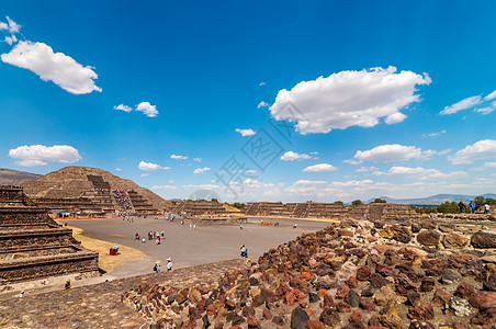 阿兹特克月球金字塔拉丁旅游建筑假期历史性崇拜城市太阳石头牙裔背景