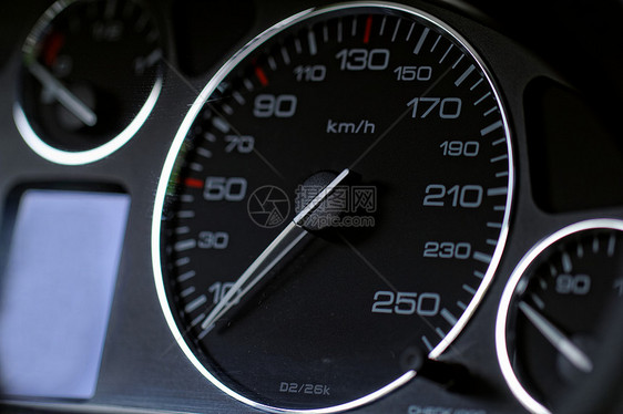 特写现代汽车仪表板里程表旅行乐器车辆控制油位汽车交通速度技术图片