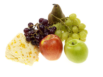 白白白斯蒂尔顿奶酪和水果图片