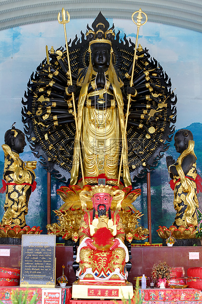 关燕亚裔观音象征禅意雕像场景菩萨千手族裔热带图片