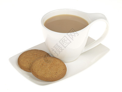 茶和饼干杯子生活白色食物工作室图片