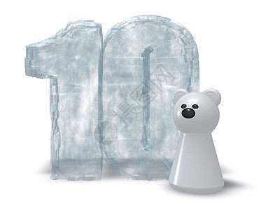 冰冻的十只北极熊图片