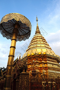 泰国清迈Doi Sutheep寺地标素贴公园雕塑佛教徒文明遗产文化宝塔国家图片