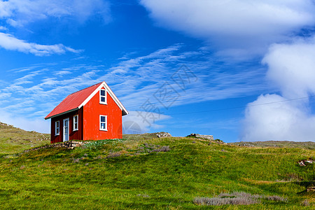 冰岛的房子地标观光草地天空农场国家苔藓栅栏建筑宗教高清图片