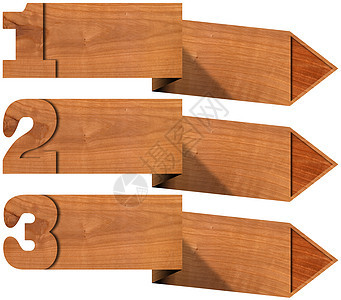 带三选项的木板商业网络网站木材顺序木头编号指示牌折叠水平图片