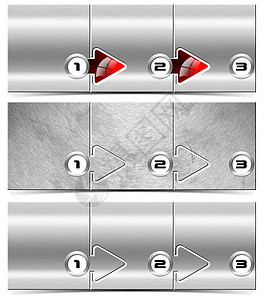 下一步  一组金属信头红色招牌编号顺序指导广告公告商业网络盒子图片