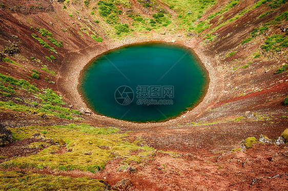 克朗id地质学绿色圆形陨石火山口蓝晶天空风景地标蓝色图片