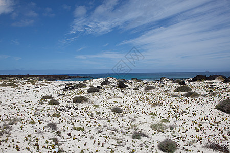 兰萨罗特的某个地方荒野岩石爬坡阳光海滩沙漠时间骨灰目的地旅行图片