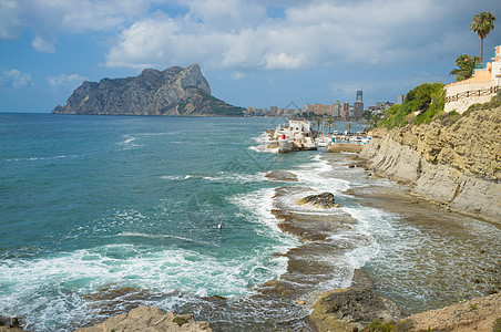 Calpe 算数头皮海岸线支撑风景海岸水平晴天图片