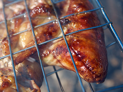 烧烤 chicken火焰香肠野餐链接熏制烤痕炙烤食物图片