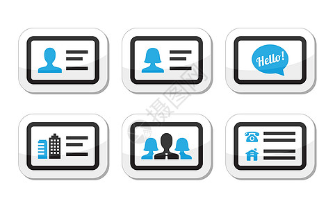 一套商业卡向量图标名片摩天大楼人士打印营销地址商务样本徽章经理图片
